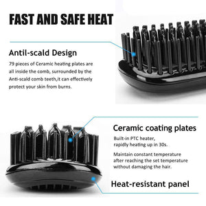 Ceramic Ionic Hair & Beard Straightener Brush