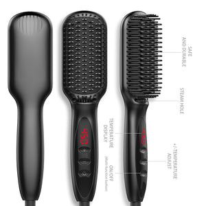 Ceramic Ionic Hair & Beard Straightener Brush